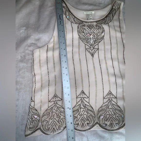 Forever Twenty-one embellished tank top Large Downton Abbey Vibe! - Picture 10 of 12